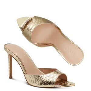 I.N.C International Concepts Gold Snake Print Heels Size 5.5